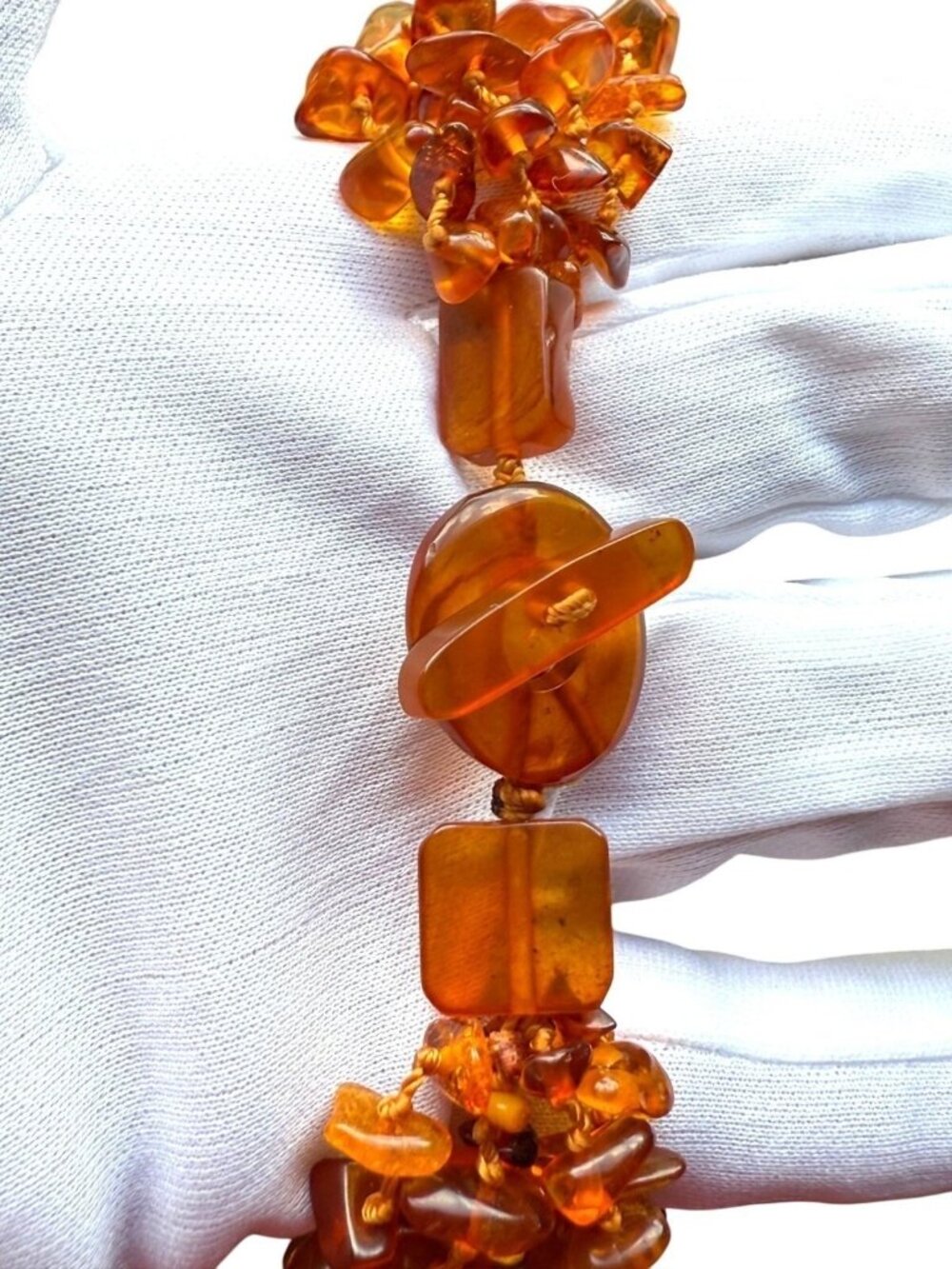 Vintage Genuine Amber Necklace Honey Butterscotch Multi Strand Pendant 20” 79g - Picture 12 of 16